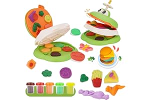 Crelloci Play Color Dough Sets Modelling Clay Kitchen & Food toys, 19 Pcs Air Dry Clay Accessories Cooking Tools Kits, Dough Set for Children Kids Toddlers 3 Years Olds and Up