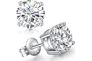 jiamiaoi Kolczyki ze srebra próby 925, damskie i męskie, z brylantem AAAAAA+, cyrkonia, diamentowe kolczyki, srebro wysokiej próby, uniseks, biżuteria (srebrne/różowe złoto)