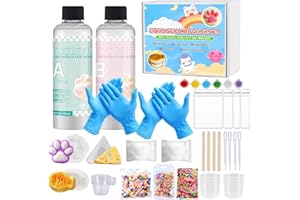 AONUILY Liquid Silicone for Taba Squishy Kit, 500g 1:1 AB Ratio Mixed for Squishy Maker Squishy Making Kit with Moulds, DIY Stress Relief Gifts for Beginners Kid Adult