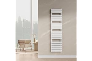 NEUHAUS [NEU.Haus] Scalda Asciugamani da Parete Radiatore Scaldasalviette per Bagno Termoarredo ad Acqua Calda 160 x 40 cm Attacco Basso Centrale - Bianco