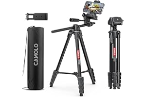 CAMOLO Stativ für Handy，Kamerastativ Handy 69.7" Aluminium Kamera Stativ Reise für Reisen Kamerastativ mit Reisetasche DSLR für YouTube Vlogging