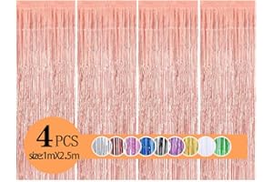 YIIKY Metallische Lametta Vorhänge/Folie Hintergrund Fringe Vorhänge für Geburtstag Party/Hochzeit, DIY Photo Booth Dekorationen, Tür Fenster Hintergrund Foto Requisiten für Weihnachten(1x2.5m)