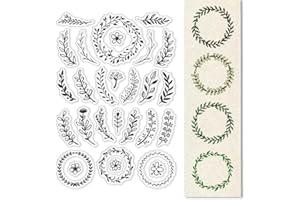 CRASPIRE Corona Ramo Timbri Trasparenti per La Realizzazione di Carte Decorazione Scrapbooking Timbro In Gomma Siliconica per Piante Da Fiore per La Decorazione di Album Fotografici In Rilievo