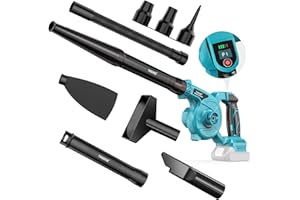 TASDISE Souffleur de Feuille, Souffleur sans Fil à Batterie pour Makita 18V Batterie, Vitesse 370 km/h, Aspirateur Souffleur sans Fil, Moteur sans Balais, pour Souffler, Aspirer, sans Batterie