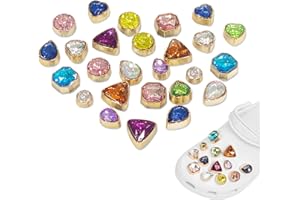 VIKSAUN 26 Pieces Shoe Decoration Charms Bling Crystal Diamond Shoes Charms for Women Pearl Jewelry Charms Wristband Accessories Party Favors Christmas Children’s Day Birthday