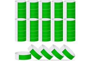 ASTARON Event Wristbands 200 Pcs Paper Wristbands for Parties, Clubs, Concerts - Lightweight, Waterproof, Green