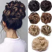 GWAWG Dutt Haarteil Mit Clip – Synthetikhaar, 15x25 Cm, Für Dünnes Haar, Hochzeiten, Partys, In Braun-Schwarz