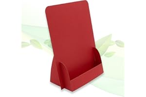 thefoldstands 5 faltbare FLYERSTÄNDER "red Design" ökologische Prospektständer für DIN A5 Flyer 14,8 x 21 cm vertikal, Prospekthalter aus eco - FSC- Karton, kurz-bis mittelfristigen Einsatz