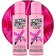 Crazy Color Vibrant Rebel UV Semi-Permanent Duo Hair Dye. Highly Pigmented Neon Pink Conditioning & Oil Nourishing Vegan Formula | No Bleach or Ammonia | 200ml