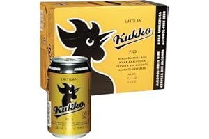 LAITILAN KUKKO Kukko Glutenfreies Alkoholfreies Pils Bier – Premium Finnisches Craft Bier, ein Klassisch Herbes Pilsner mit Knackigem Geschmack – 24 × 0,33 L Dosen – 6 € Dosenpfand
