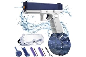 UTRY Pistola ad Acqua Elettrica per Bambini e Adulti, Giocattolo Alta Capacità 434 + 58CC, Gun Automatica Ricaricabile Water Blaster per Estate Giardino Piscina Spiaggia (Glock Blu)