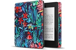 TNP PRODUCTS TNP Ochronne etui do Kindle Paperwhite 10 generacji 2018, twarde etui i etui PC do czytnika Amazon Kindle Paperwhite, automatycznego budzika i snu, czerwone i białe kwiaty