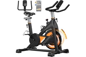 MettleMatic Bicicleta estática ergómetro con Bluetooth: bicicleta de entrenamiento en casa, con resistencia magnética, para interiores con pantalla LCD, soporta 160 kg