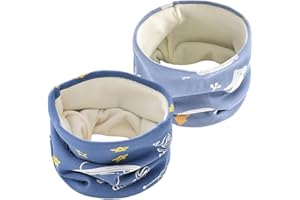 NyxSeat 2 pañuelos para el cuello para niños, bufanda de forro polar, cuello térmico, bufanda para niños, bufanda cálida y resistente al viento, pañuelo de cuello de invierno, azul, 20 * 16 cm