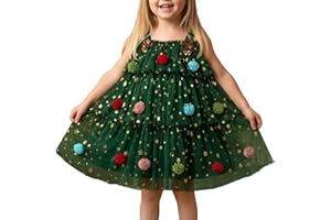 JiAmy Vestido de Navidad para bebé, niña, estrella, lentejuelas, tutú, tul, sin mangas, boda, cumpleaños, fiesta, princesa, vestidos para niñas, 12 meses-5 años