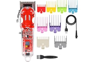 LOTIPE Transparent Super Power Hair Clippers Set Zero Gap with LED Digital Display Cordless Professional Barber Clippers and Home Use Hair Cutting Haircut Grooming Kit for Men Women Kids