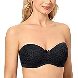Delimira Women's Strapless Bra Multiway Molded Cup Plus Size Lace Underwire