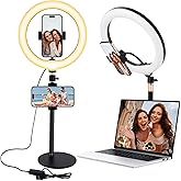 IGUGI Ringlamp met Statief,10,2 Inch Ringlicht met Statief,Selfie Ring Light with Phone Stand,10 Brightness,360° draaibare De