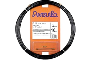 Anguila | Guía Pasacables | Terminales Intercambiables | Monofilamento | Nylon | Color Negro | Diámetro 3mm | 10 metros