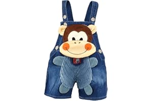 KIDSCOOL SPACE Overoles Lindos De Jean Del Verano Del Bebé, Shortalls Animales De La Historieta 3D Del Dril De Algodón Del Niño