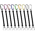 Retractable Keychain 9PCS, Elastic Sturdiness Multifunctional Stretchy Keyring with Clip