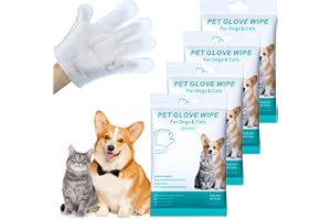 PIWOSGOL 24 Stück Hypoallergene Handschuhtücher für Hunde & Katzen,Reinigungshandschuhe für Haustiere- Sanfte Reinigung & Geruchsentfernung für Haustiere | Antiallergisch & Hautfreundlich