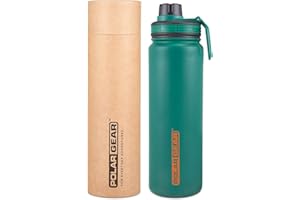 POLAR GEAR Hydra Surge Stainless Steel Reusable Water Bottle -700ml, Vacuum Insulated, Double Wall, Metal Leakproof Flask, 2 Separate Lids, Keeps Hot For 12 Hours, Cold for 24 Hours, For Sports, Gym, Work -Green