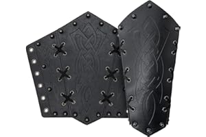Thajaling 2 pezzi guardie del braccio in finta pelle, polsino guanto vichingo, bracciali medievali, armatura polsino tiro con l'arco, bracciali per Halloween LARP