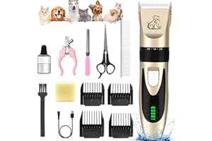 Unipampa Tondeuse Chien Professionnelle, Tondeuses électriques pour chiens Sans Fil, Tondeuse à poils d'animaux, Electrique Tondeuse, Silencieux Electrique Tondeuse pour Chien, Chats et Animaux