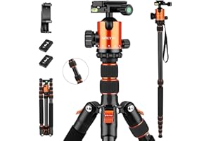 VICTIV AT40 81-calowy statyw do aparatu, aluminiowy, profesjonalny, lekki, kompaktowy statyw do lustrzanek cyfrowych z głowicą kulową 360 stopni, zdejmowany monopod z torbą do przenoszenia do podróży