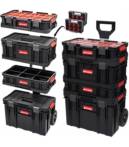 Qbrick Ensemble De Tiroirs Sur Plateforme à Roulettes Qbrick System Pro Drawer Workshop Set 2 – Ensemble D'outils Complet – Grande Mobilité – Conception Fonctionnelle – Accès Facile Aux Outils