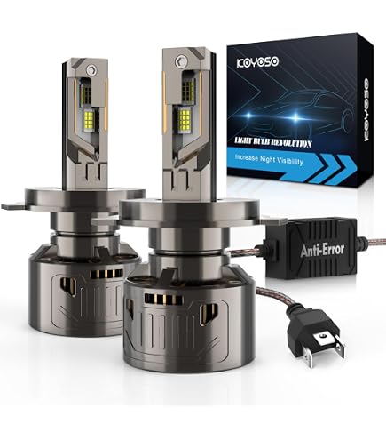 Lampadina H4 LED 200W 44000LM – Luce Bianca Fredda 6500K, Plug-and-Play, IP68, Confezione Da 2, Per Auto E Moto