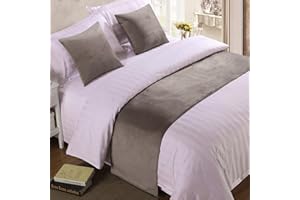 QRGMKL Premium Velvet Bed Runners Bedspread, Soft No Fading Bed Scarf Runner for Bedroom Wedding Room Home Hotel Bedding Decorations-Light Gray||2 Pillowcases(45X45cm)