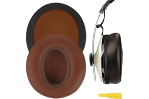 Geekria QuickFit protein skórzane zapasowe nauszniki do Sennheiser Momentum nauszne słuchawki nauszne, zestaw słuchawkowy poduszka do uszu części naprawczych (brązowy)