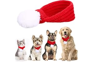 Naler Christmas Pet Santa Red Scarf - Accessories for Cats, Dogs & Other Pets - Christmas Party Favor Supplies