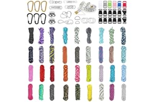 Peelanmall Paracorde 550 en nylon, 4 mm, kit de bandes multicolores parachute, bracelet DIY, porte-clés, laisses chien, 36 couleurs