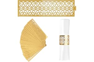 URROMA Napkin Rings, 50 Pcs Reflective Gold Figure of Eight Napkin Ring Holder Household Napkin Buckle for Table Decor