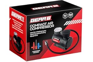 VIVO TECHNOLOGIES 12V Car Tyre Inflator, Mini Air Compressor Car Tyre Compact Pump, Portable, Cord Inflator with Pressure Gauge 300 psi