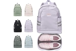 SZSYCN Sac à dos de sport avec compartiment à chaussures et poche humide, sac à dos de voyage pliable pour femmes, grand sac à dos de voyage imperméable, sac à dos décontracté imperméable