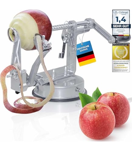 Éplucheur à Pommes Made For Us Professionnel En Aluminium, Avec Coupe-pomme, Vide-pomme Et Boîte