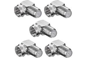 PERFECTHD 5 x wtyczka SAT F | adapter kątowy 90° | gniazdo F 90° | kątowa wtyczka F TV | adapter F do kabla antenowego, satelitarnego, kabla koncentrycznego, 5 sztuk