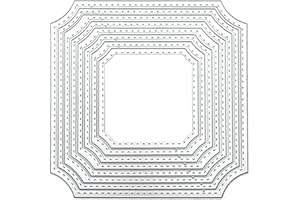 INSPUTOL 8 pezzi fustelle, fustelle quadrate in metallo stampini fustelle cornici quadrate fustelle per scrapbooking, carte, album fotografici