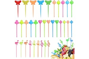 xianzhanEU 300 forchette da frutta per bambini, spiedini per fingerfood per bambini, in plastica, per cibo, forchetta da frutta, spiedini, decorazione per torte, riutilizzabili