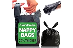 VANDERCARE Adult Nappy Bags | 100 Pack | Sanitary Disposable Sacks for Large Incontinence Pads | 25% Thicker | Easy Tie Handles | Bag Extra Strong Thick | Fragrance Free Odourless Discrete