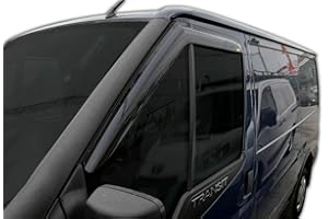 SCOUTT | Windabweiser Passend Für Transit 2002-2014 Set 2-TLG, Vorne, Regenabweiser, Klebende Dunkel, Aerodynamisch, Einfache Montage