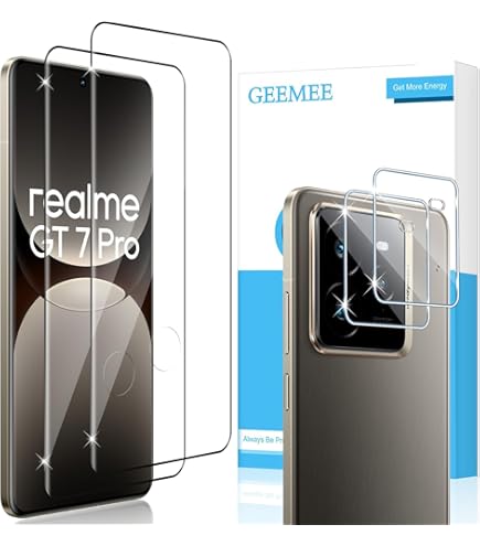 Xunzii 3 Pièces Verre Trempé Pour Realme GT 7T/Realme GT 7 Avec 3 Pièces Caméra Arrière Protecteur, Dureté 9H Film Protection écran En Sans Bulles, Ultra HD Film Vitre Trempé