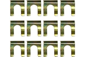 Buaak 12 PCS Brake Line Clips, Metal Brake Line Retainer Clips, U Brake Pipe Clips, Parking Brake Cable Clip for Car, Motorcycle and Suitable Hose Sizes