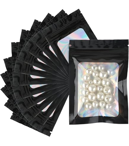G2PLUS 10 x 15 cm kleine zakjes met druksluiting, Mylar zakjes, 100 stuks, Frosted, afsluitbare plastic zakken, gebruikt voor het bewaren van snoep / monsters, wit