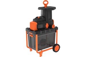 Black+Decker 2.800 Watt Elektro-Leisehäcksler (zur schnellen Zerkleinerung von Zweigen und Ästen bis 45 mm, 45l Auffangbehälter, Vorwärts-/Rückwärtslauf, robuste Räder+Standfüße) BEGAS5800 Multicolor