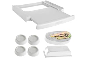 Qpro Washing Machine & Tumble Dryer Universal Stacking Shelf Kit 60x60cm + Anti Vibration Feet